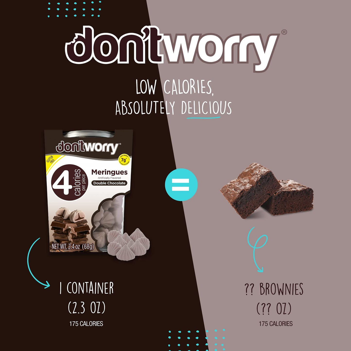 Don'T Worry Keto Friendly Meringue Cookies - Chocolate & Hazelnut Cookies, Only 4 Calories Per Piece!, Gluten Free Cookies, Low