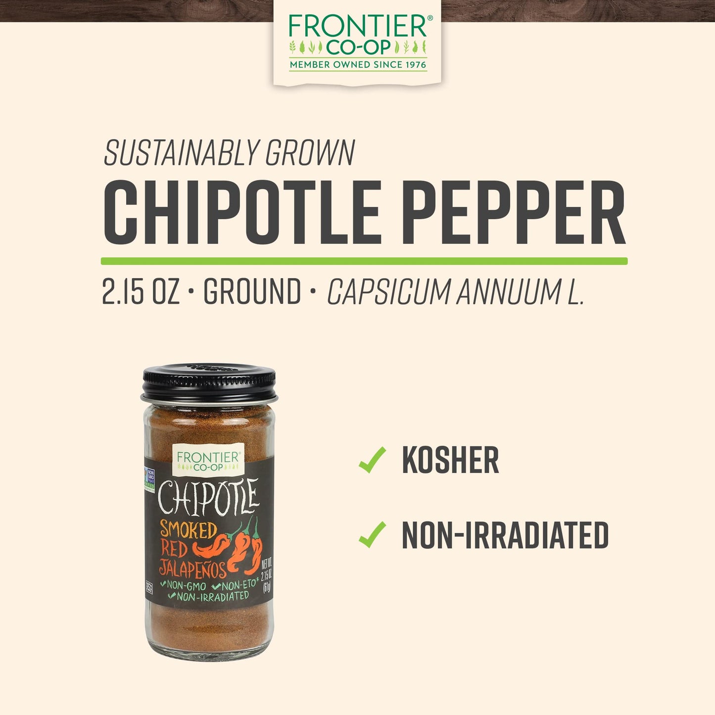 Frontier Ground Bottle, Chipotle, 2.15 Ounce