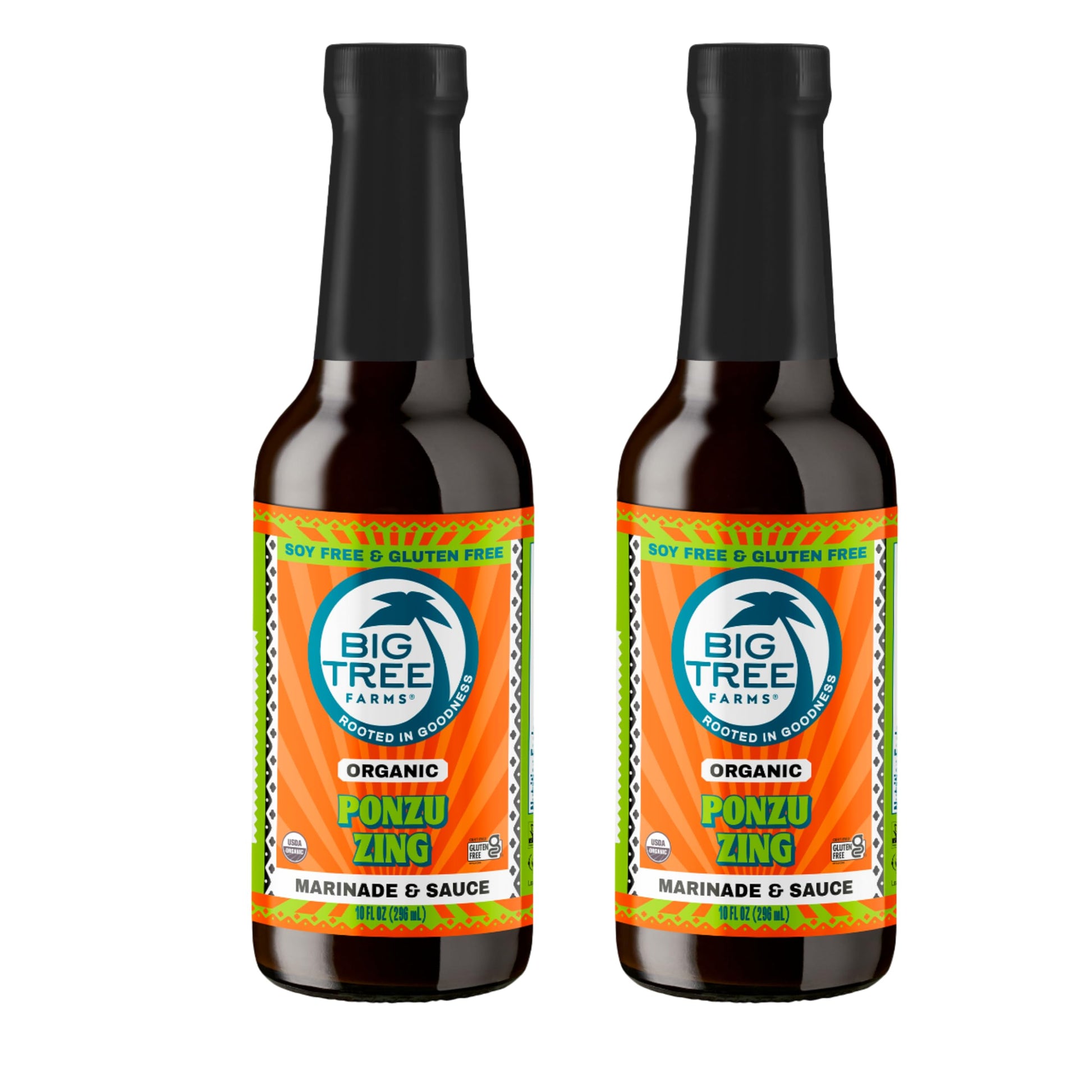 Big Tree Farms Organic Coco Aminos - Liquid Coconut Aminos, Soy-Free Sauce, Low Sodium, Soy Alternative, Gluten Free, Kosher, Marinade & Sauce, Non-Gmo - Ponzu, 10 Fl Oz (Pack Of 2)