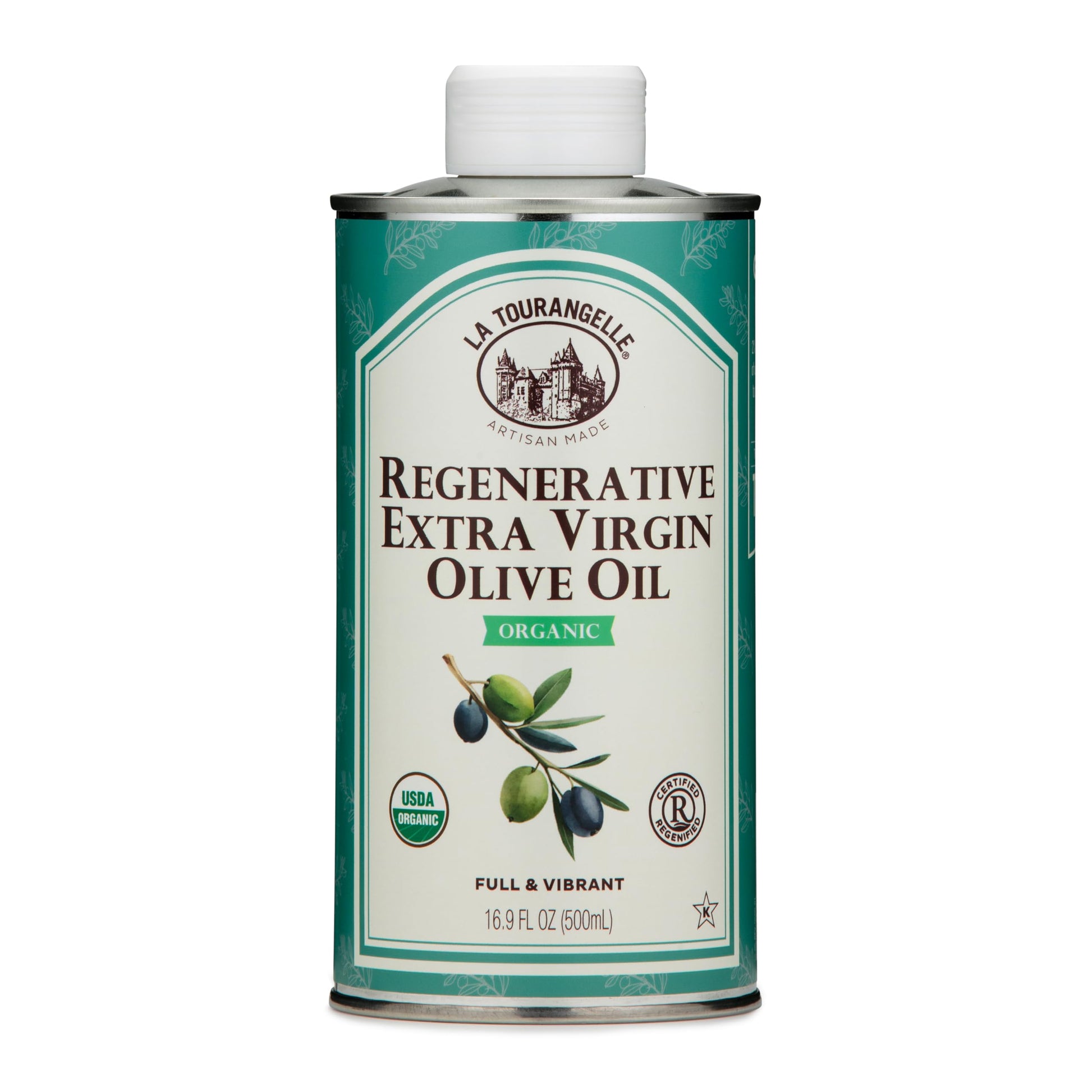 La Tourangelle Regenerative Organic Extra Virgin Olive Oil, Cold-Pressed High Antioxidant Olives, Sustainable, 16.9 Fl Oz