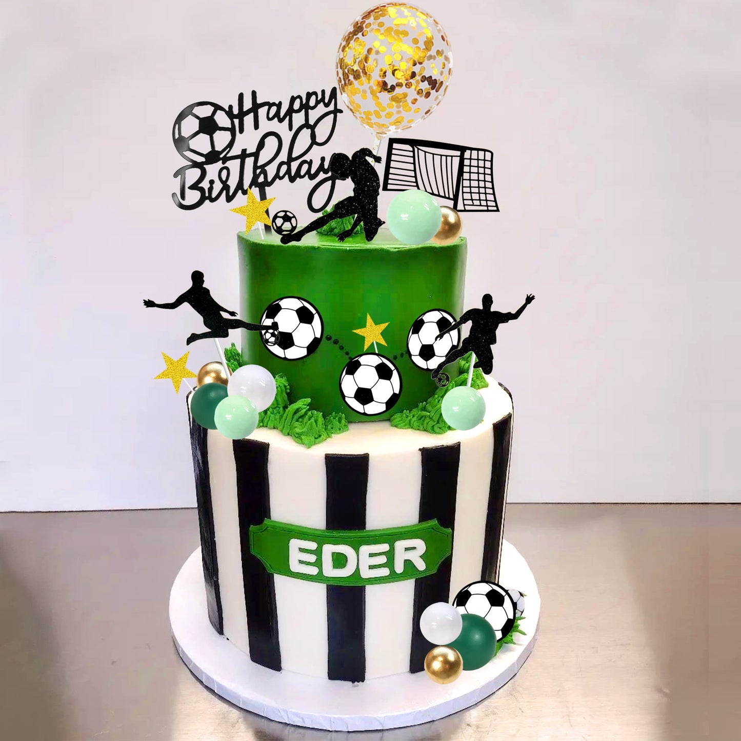32 Pcs Soccer Cake Topper Decorations Soccer Ball Player Cake Decorations For Soccer Football Theme Birthday Sport Party Supplie