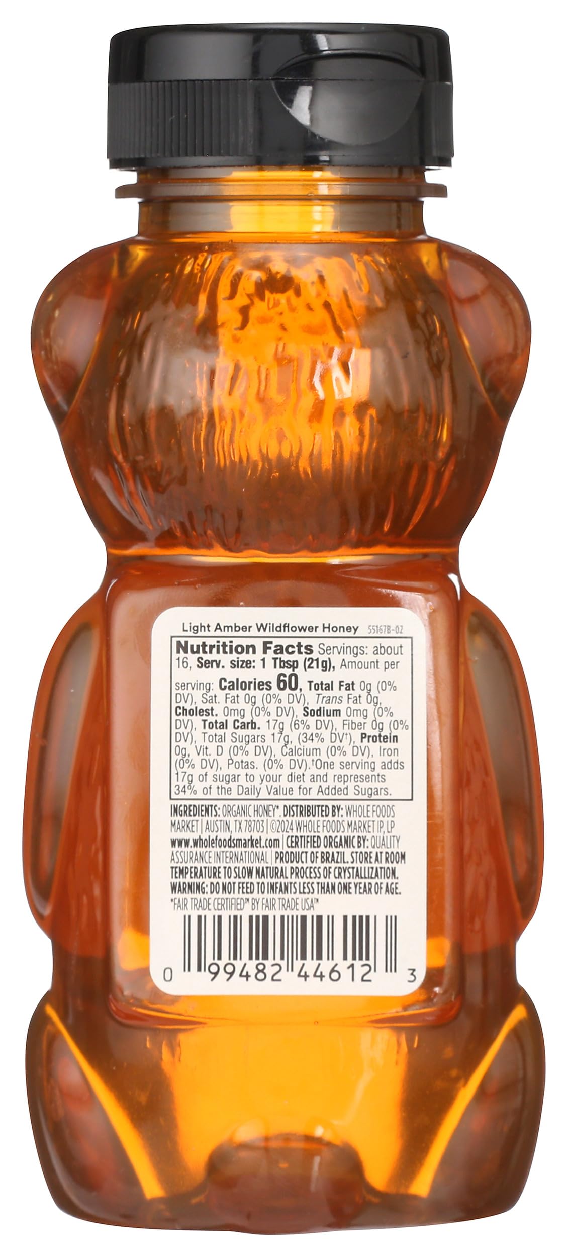 365 by Whole Foods Market Organic Light Amber Wildflower Honey, 12 Ounce - Pure, Natural Sweetener for Cooking and Baking