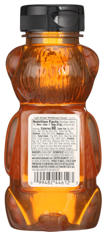 365 by Whole Foods Market Organic Light Amber Wildflower Honey, 12 Ounce - Pure, Natural Sweetener for Cooking and Baking