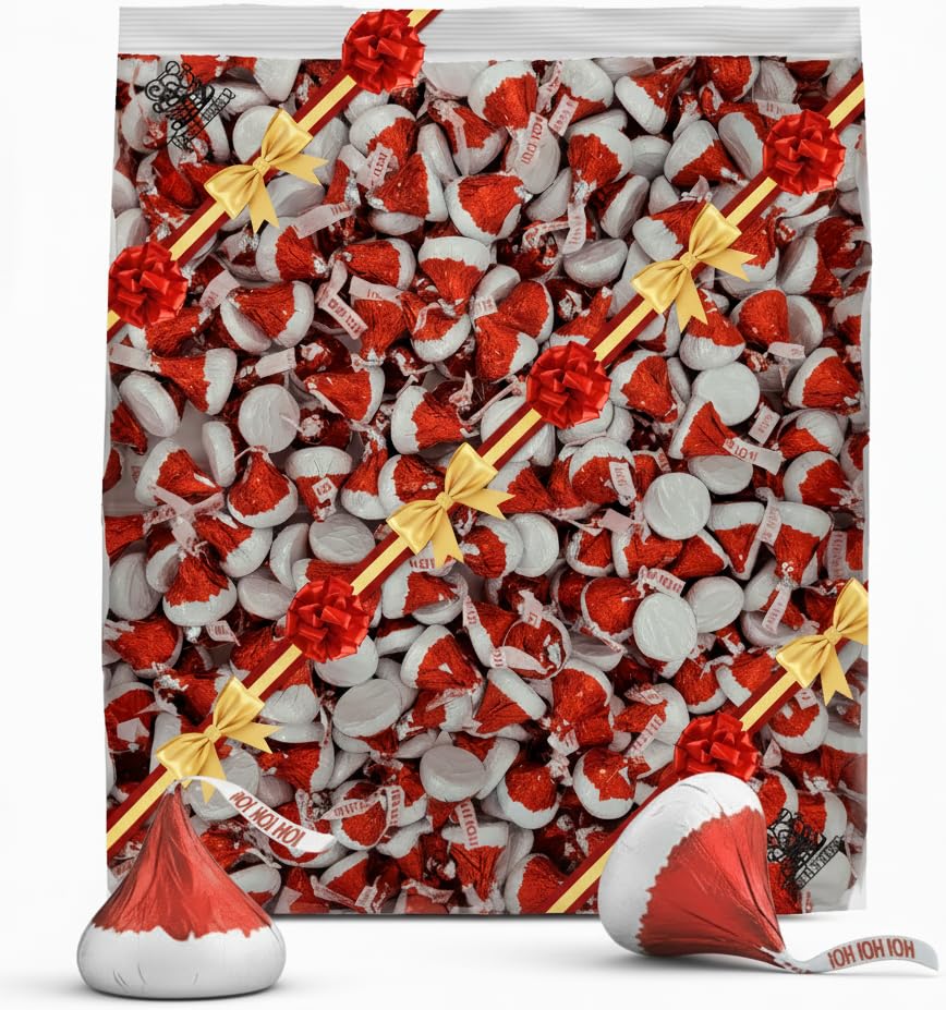 Santa Hat Milk Chocolate Candy 2 Lb Gift Bag | Christmas Holiday Party Treat | Stocking Stuffer Bulk Sweets 2 Pounds.