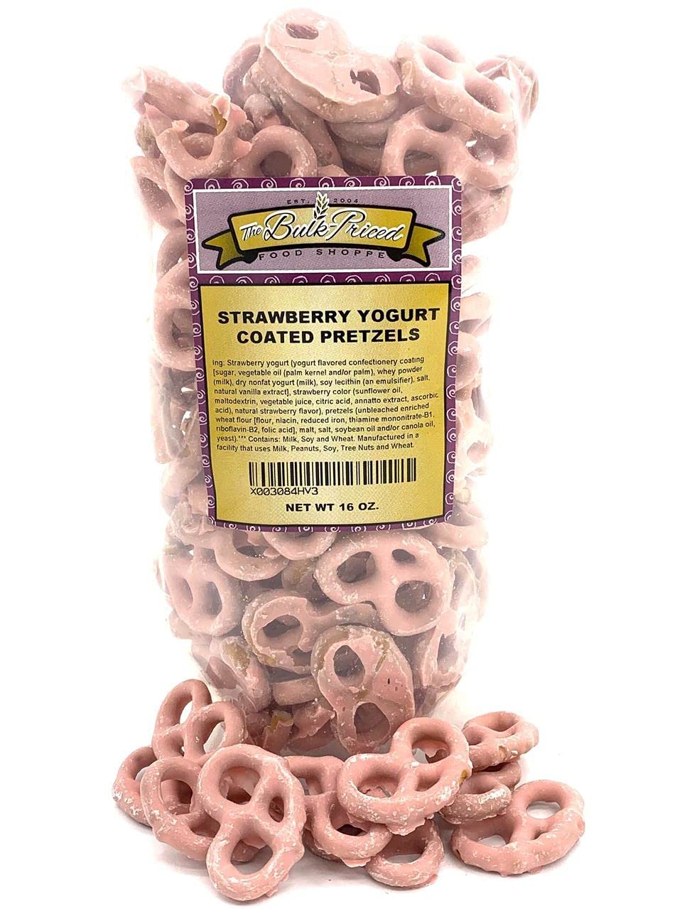 Strawberry Yogurt Pretzels, Bulk (1 lb. Resealable Zip Lock Stand Up Bag)
