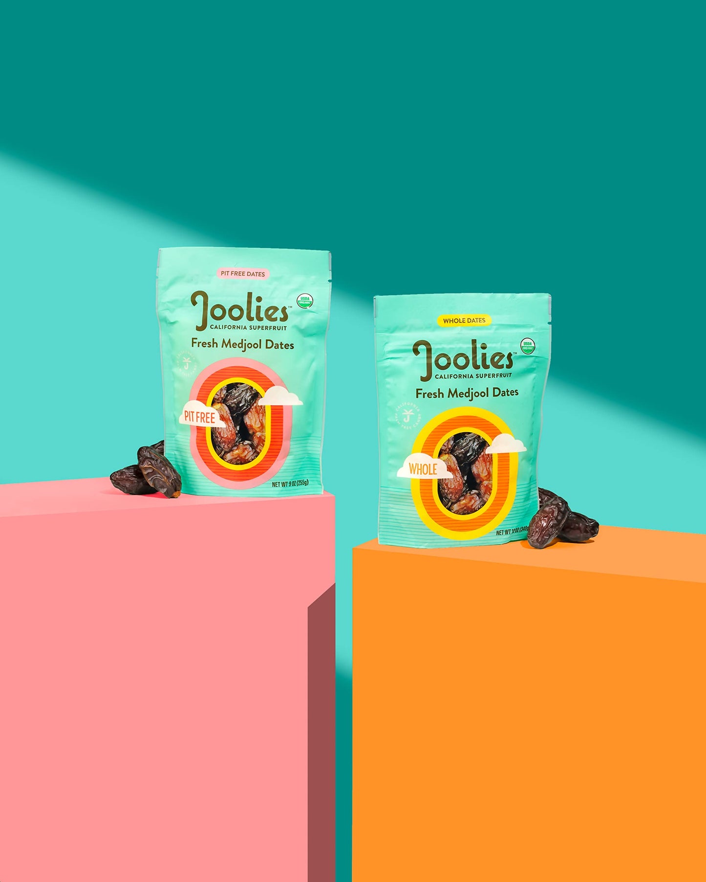 Joolies Organic Whole Medjool Dates | 12 Ounce Pouch | Pack of 2 | Fresh California Grown Fruit | Vegan, Gluten-Free, Paleo, No