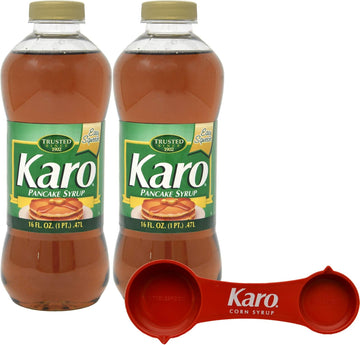 KARO Pancake Syrup, 16 fl oz (Pack of 2) with Measuring Spoon