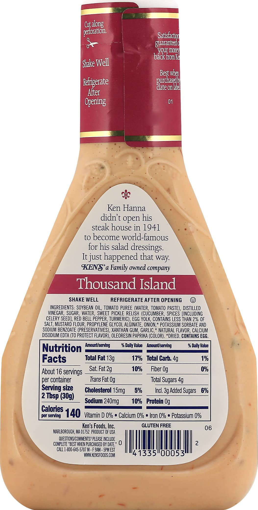Ken'S Steak House Thousand Island Dressing (Thousand Island, 16 Fl Oz (Pack Of 4))
