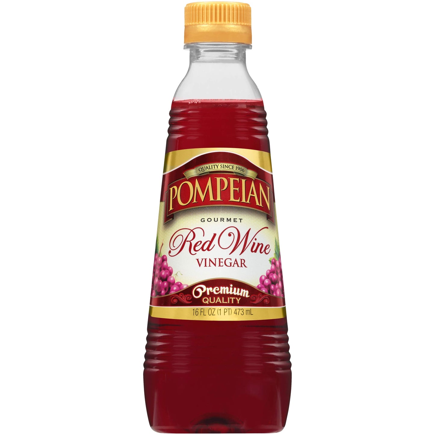 Pompeian Gourmet Red Wine Vinegar, Naturally Gluten-Free, 16 Fl Oz, Pack Of 6