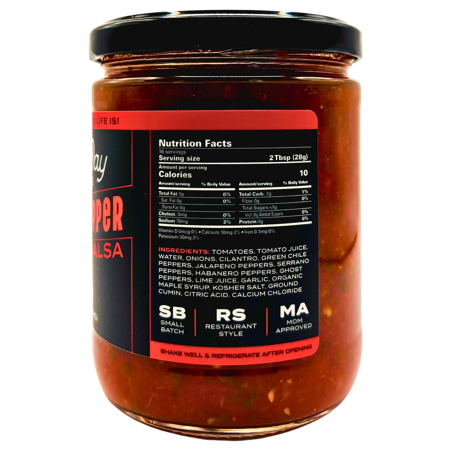 Sixth Day Snacks Ghost Pepper Xtra Hot Salsa | Intense Heat With Real Flavor | Small Batch, Clean Ingredients | Family-Owned | 16 Oz Jar