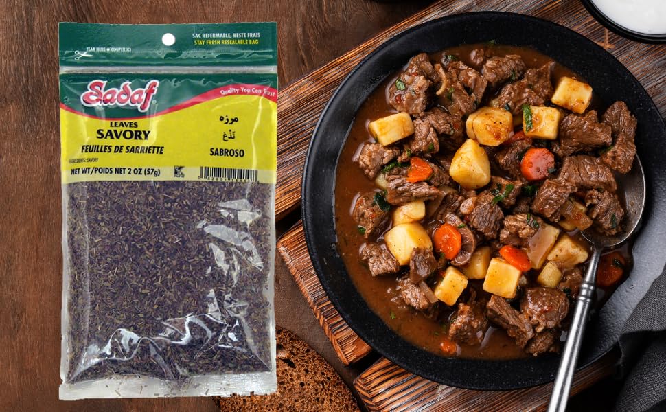 Sadaf Savory Leaves - Dried Savory Leaves for Cooking and Food Seasoning - Aromatic and Flavorful Herb - Savory Seasoning - Kosh