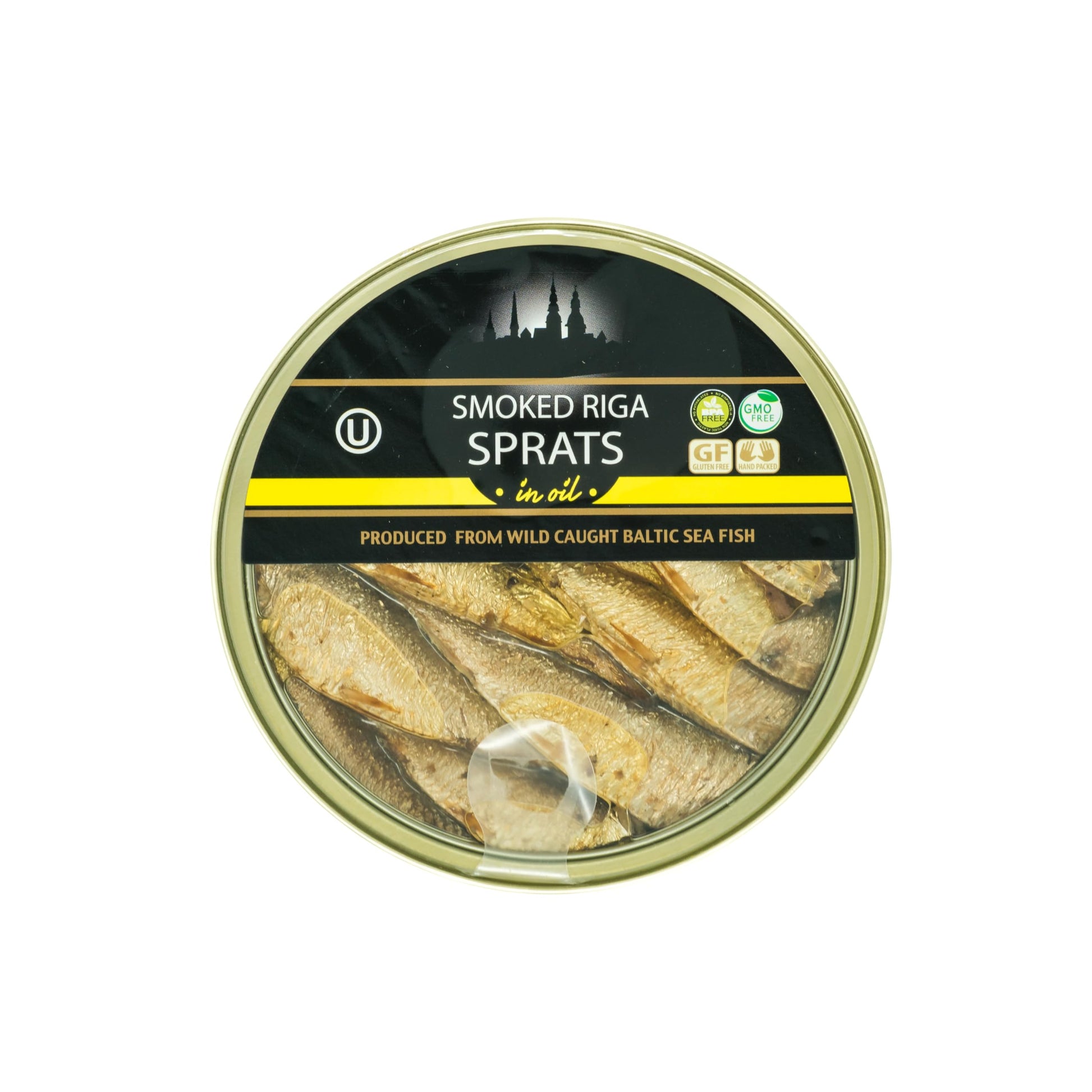 AYKU Smoked Riga Sprats in Oil, 5.6 Oz. Tin, Pack of 12