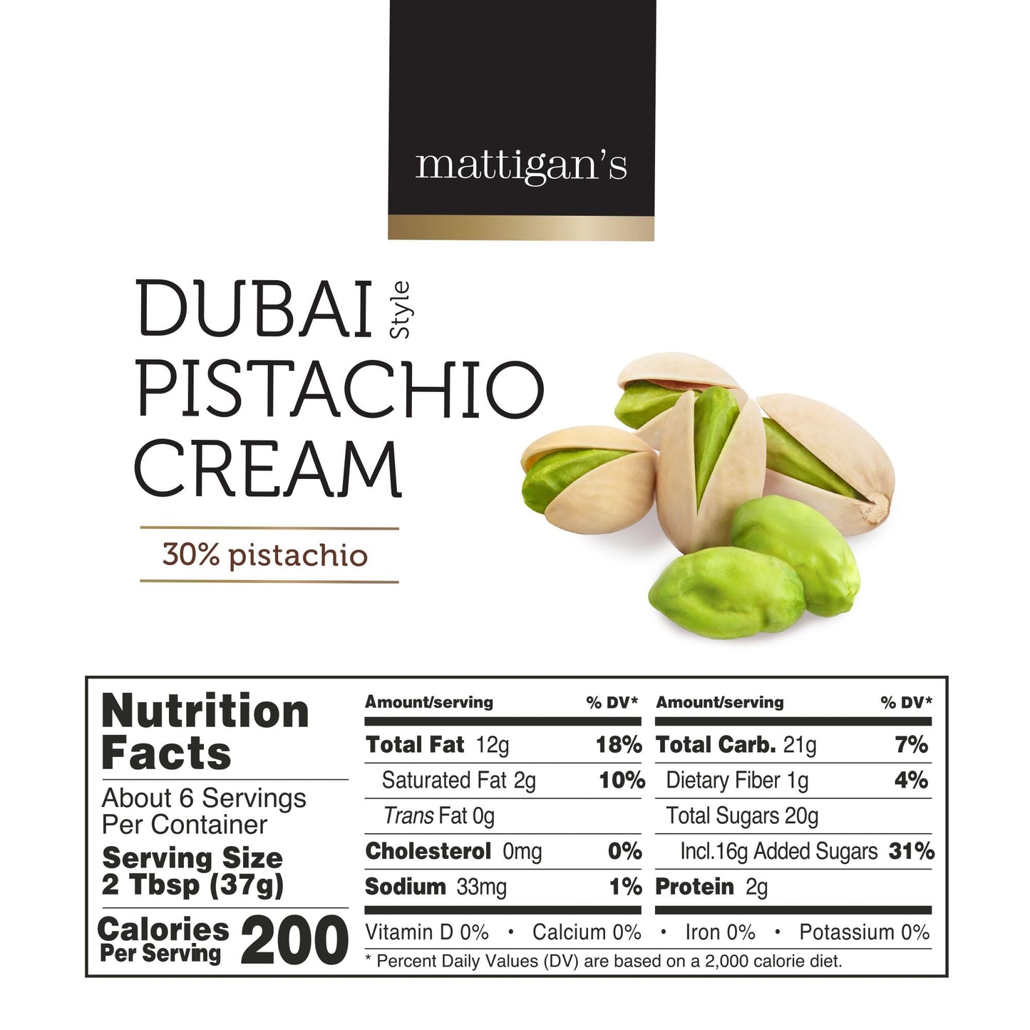 Mattigan’S Dubai Style Pistachio Cream, Silky Pistachio Spread, Make Your Own Viral Dubai Chocolate Bars, Gourmet Spreadable Chocolate, Enhanced Spread, Great Topping, Filling, & Gift – 7.05 Oz