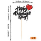 Rssta i Cake Topper - Valentines Day Glitter Heart, Black, Model XM637-black, Paper Decoration for Weddings & Parties