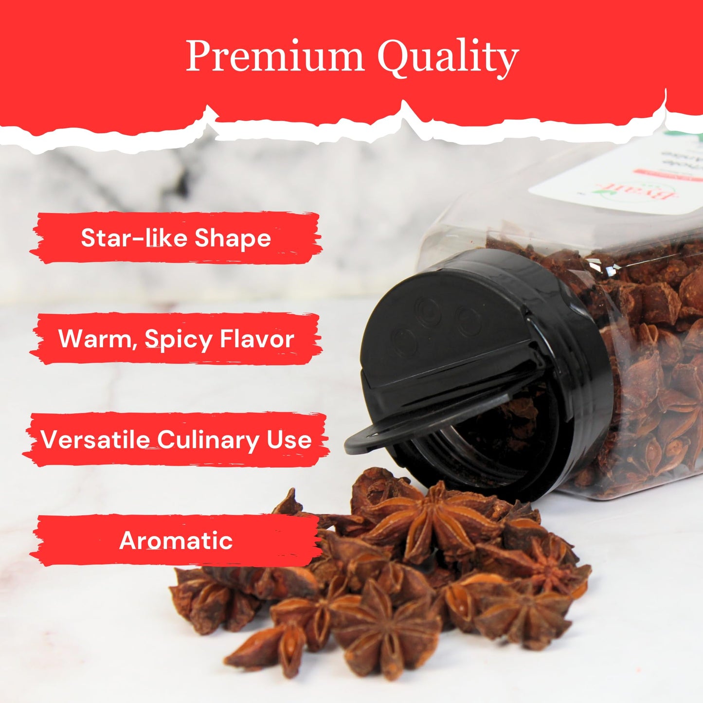 Byait Whole Star Anise, Premium Dried Chinese Anise for Tea and Cooking, 6 Oz