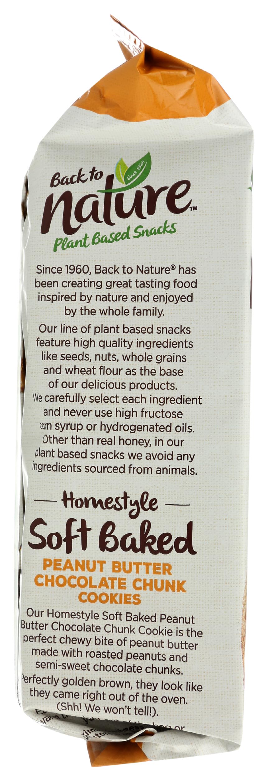 Back To Nature Non-gmo cookies, Homestyle Peanut Butter chocolate chunk, 8 Ounce