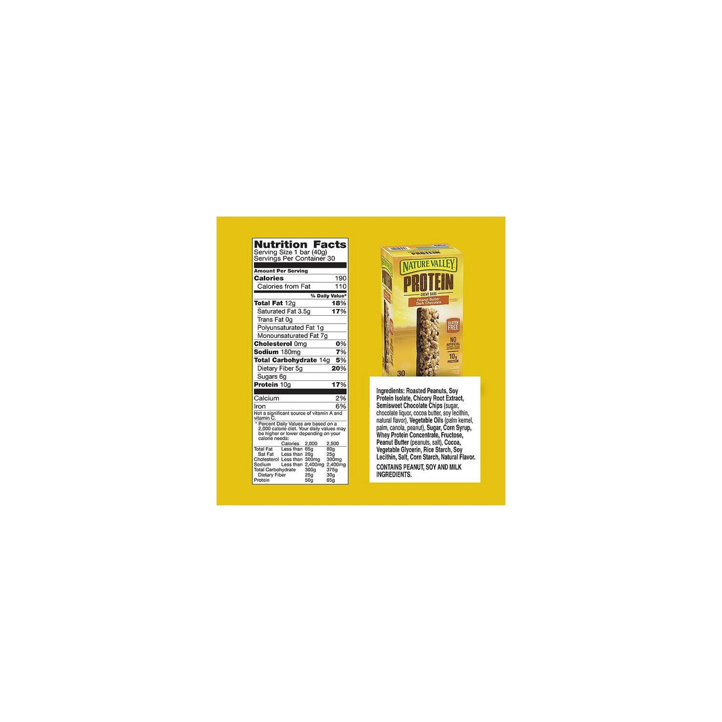 Nature Valley Peanut Butter Dark Chocolate Protein Chewy Bars (142 Oz, 30 Ct)