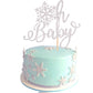 YCTHUNFISH Snowflake Cake Topper - Glitter Decorations for Baby Shower & Birthday Party - Small - Silver