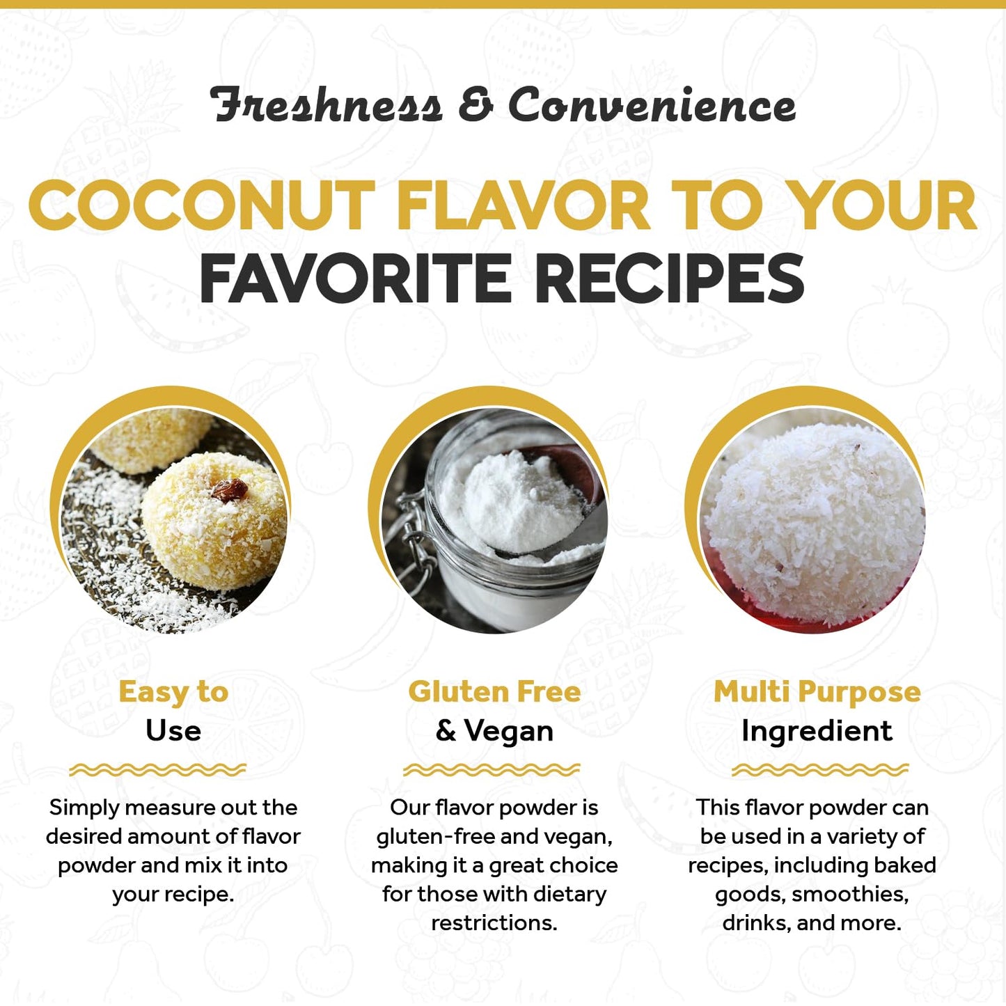 Fanale Premium Coconut Bubble Tea Flavoring Powder | Perfect For Baking, Smoothies, Desserts And Drinks | Instant Flavoring Powd