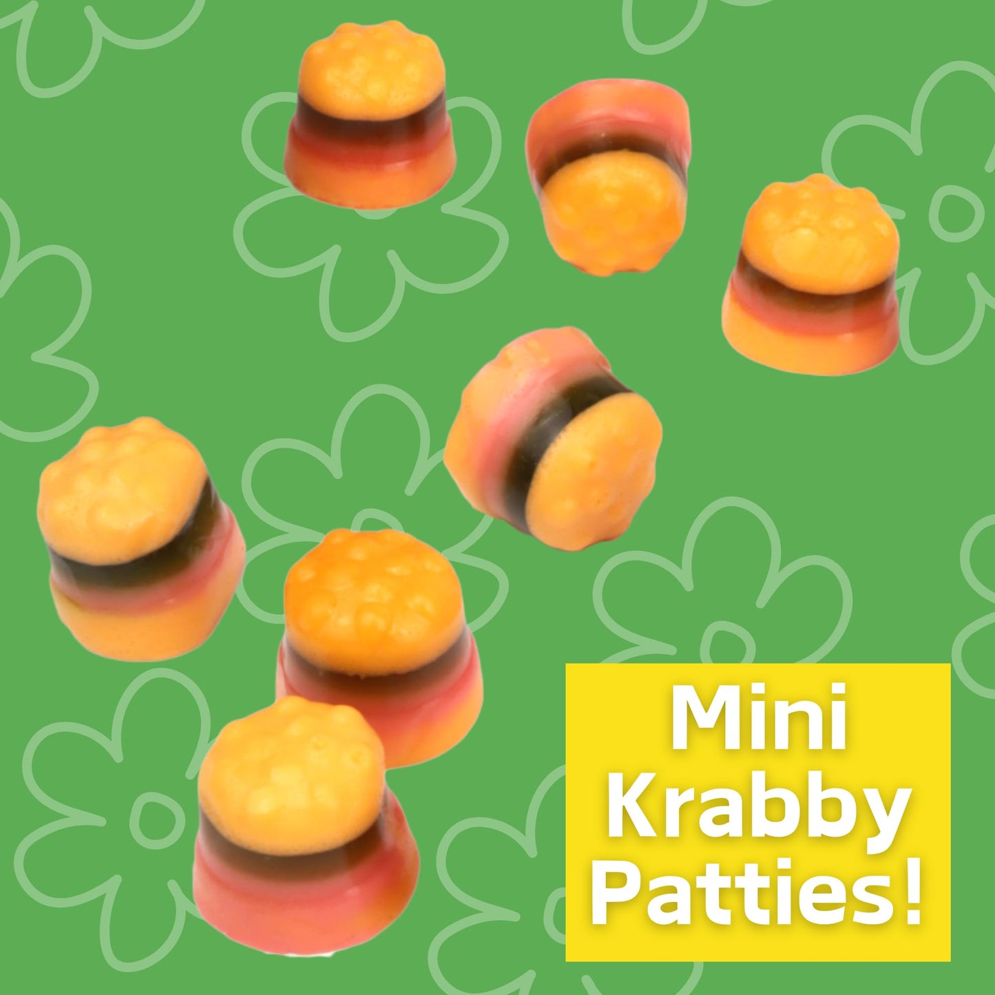 Spongebob Krabby Patty Candies, Mini Sandwich Gummies, Gift Basket Stuffers And Party Favors, Pack Of 3 (1.73 Oz Each)