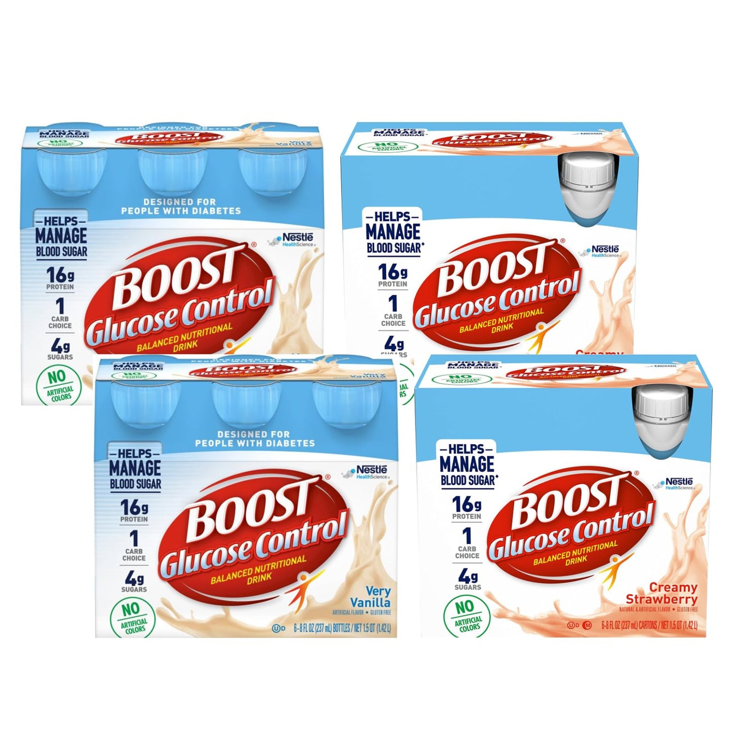 BOOST Glucose Control Nutritional Drink Variety Pack - 8 Fl Oz (Pack of 4)