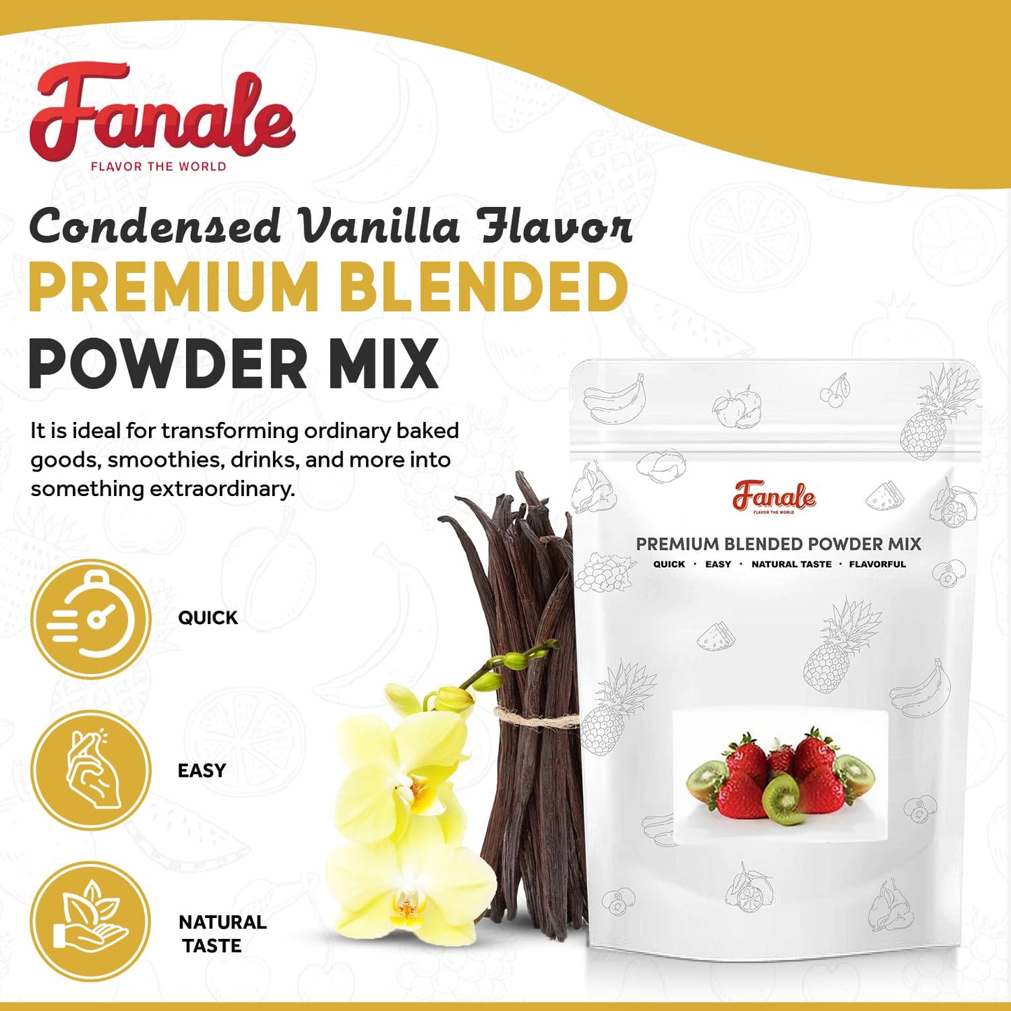Fanale Premium Condensed Bubble Tea Flavoring Powder | Perfect For Baking, Smoothies, Desserts And Drinks | Instant Flavoring Po