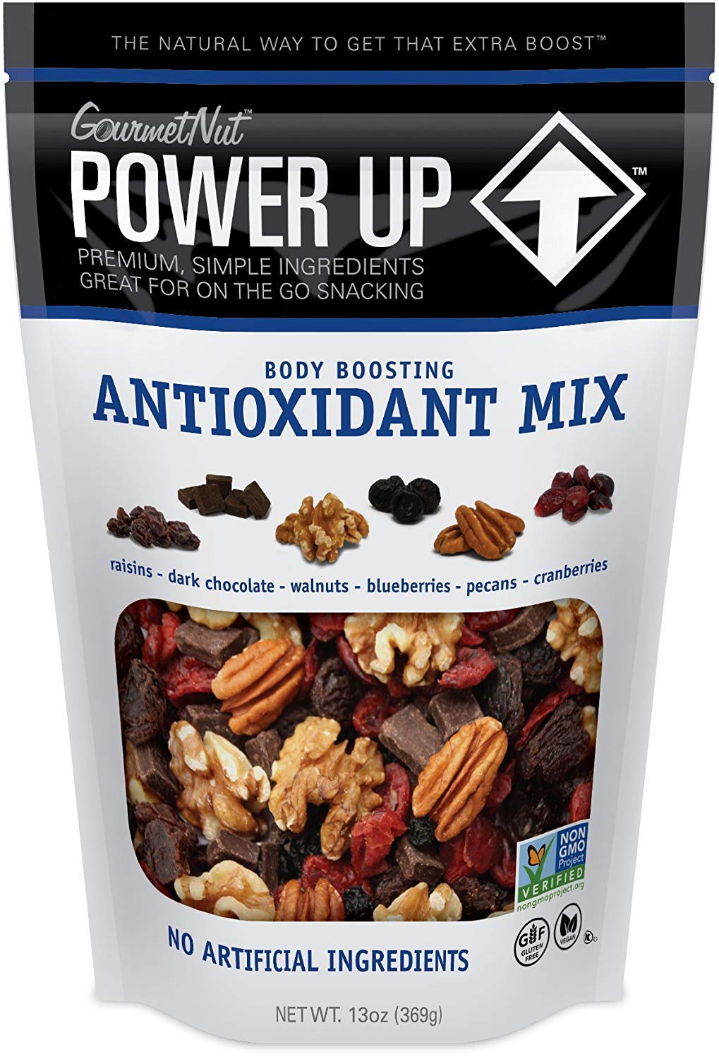 Power Up Premium Trail Mix - Antioxidant, Gluten Free, Vegan, 13oz - Blue, Model GMT00612