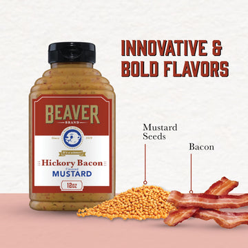 Beaver Hickory Bacon Mustard, 12 Ounce Squeeze Bottle