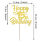 YCTHUNFISH 15th Birthday Cake Topper - Glitter Heart Star Design, Gold, Bamboo