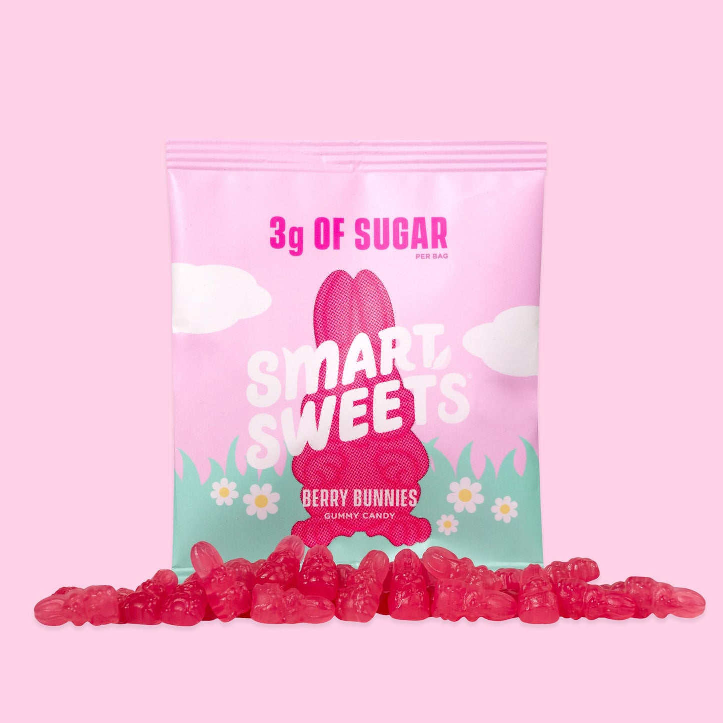 Smartsweets Berry Bunnies Easter Candy, 1.8Oz (Pack Of 14),Gummy Candy With Low Sugar, Low Calorie, No Artificial Sweeteners, Pl