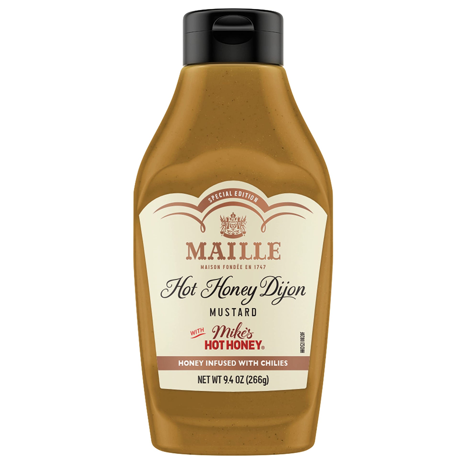 Maille x Mike's Hot Honey Special Edition Savory-Sweet Condiment with a Spicy Kick Hot Honey Dijon Mustard Gluten-Free, Shelf-St