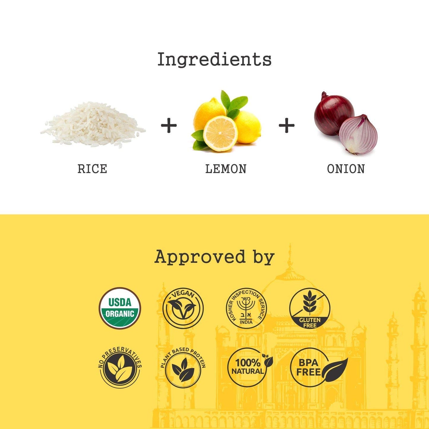 Khazana Authentic Lemon Ready To Heat Basmati Rice (Pack Of 6, 8.8Oz) | Non-Gmo, Vegan, Gluten Free & Kosher | Aromatic & Flavor