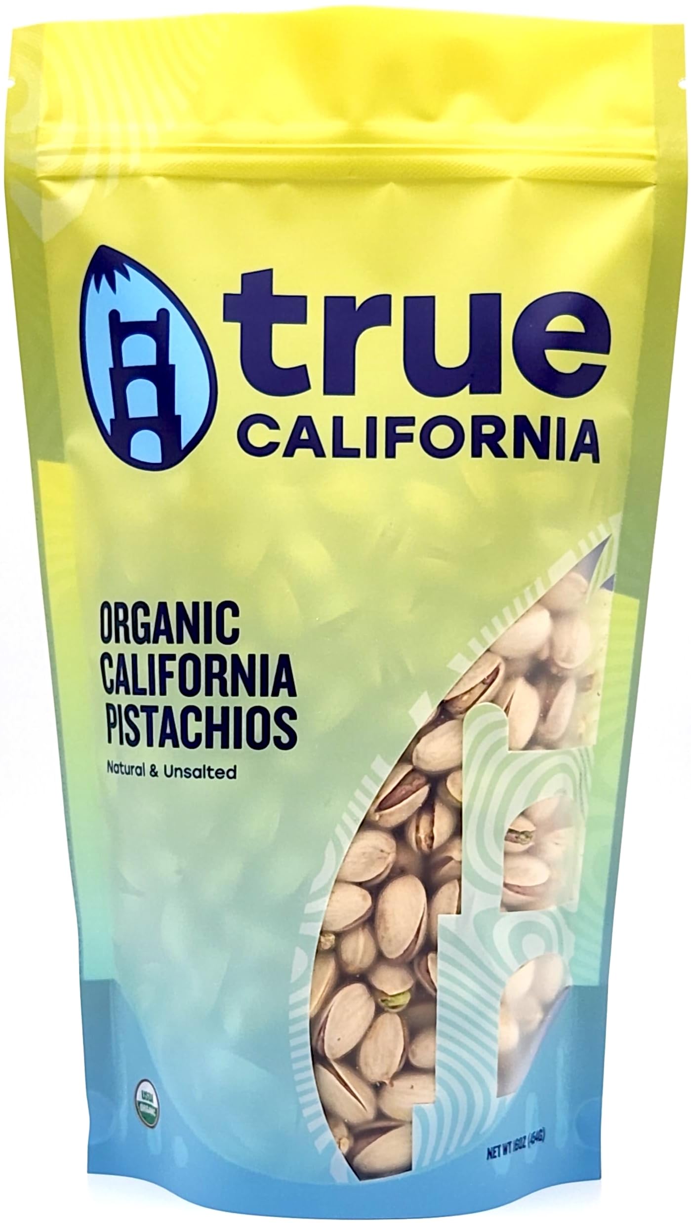 True California Organic Raw Pistachios, In-Shell, No Salt, Vegan, Gluten-Free, 1 LB