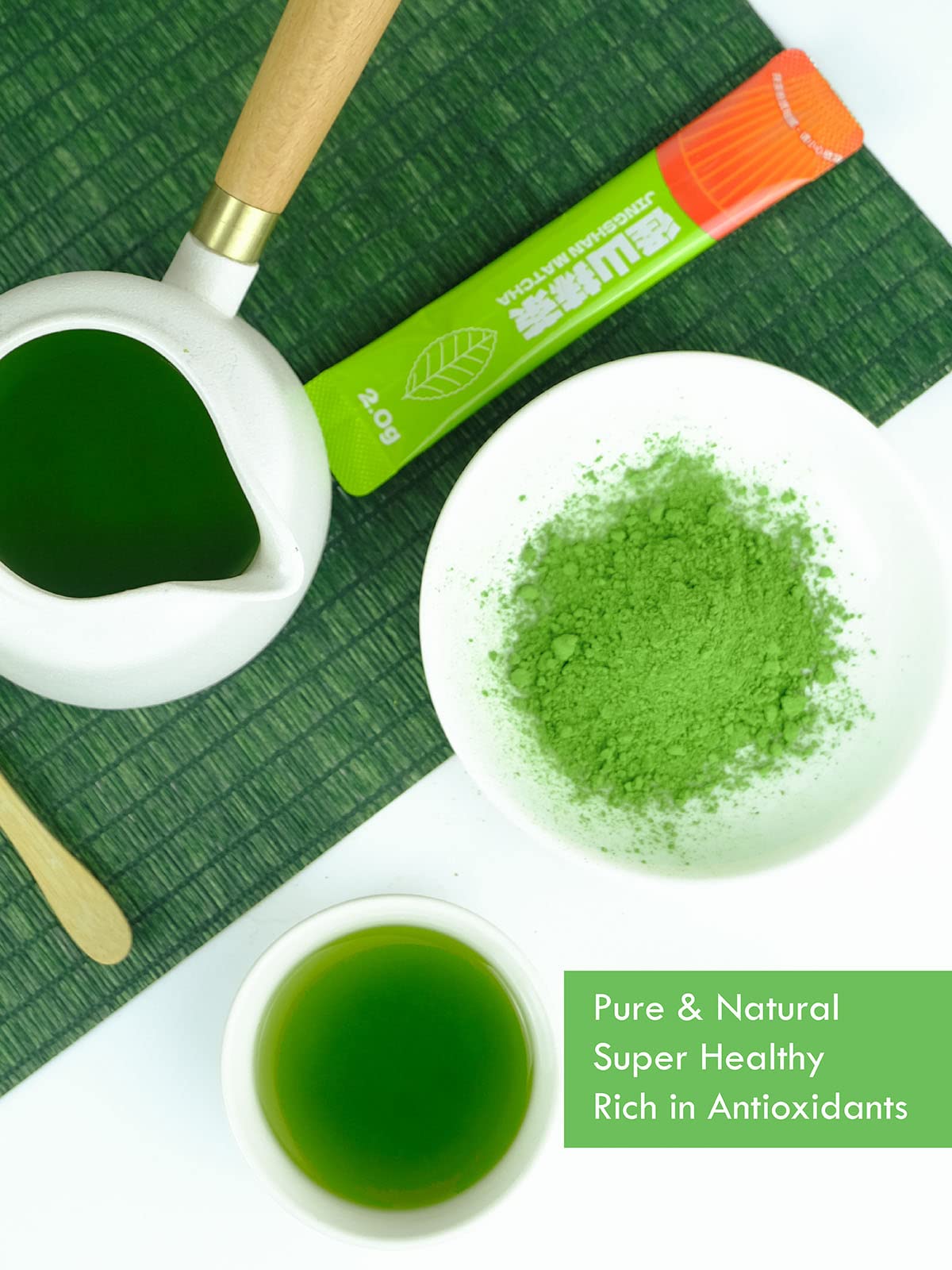 TeeLux Matcha Green Tea Powder, Culinary Grade, Unsweetened, 25 Count Pack