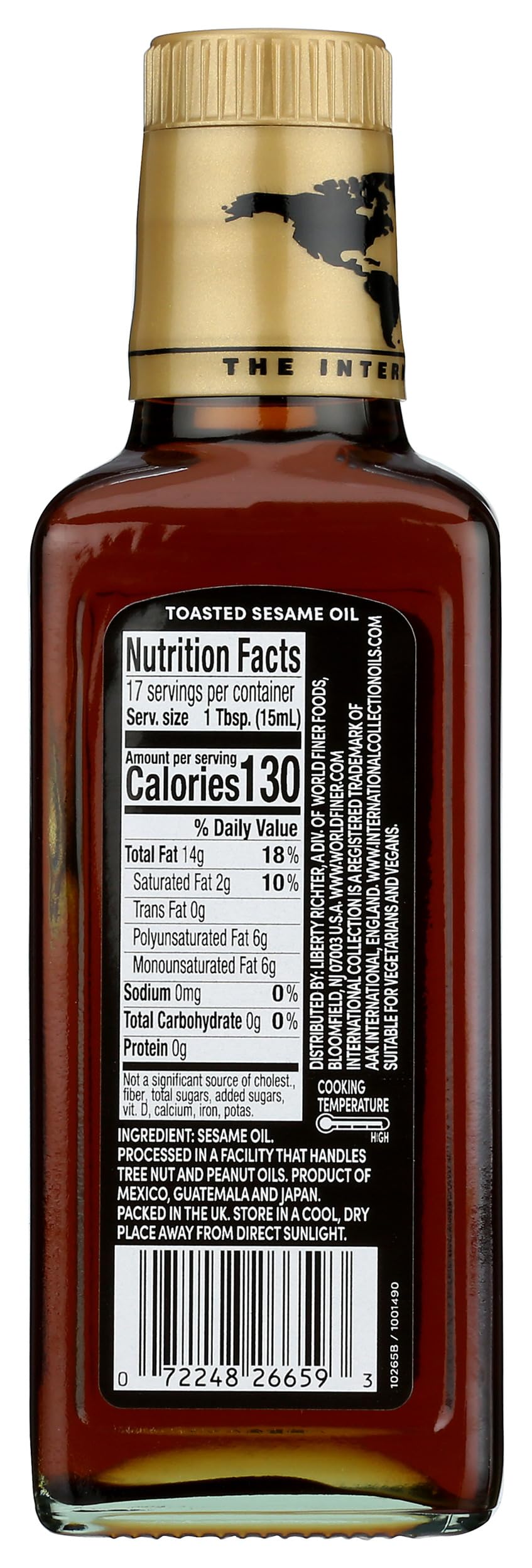 INTERNATIONAL OIL COLLECTION Toasted Sesame Oil, 8.45 FZ