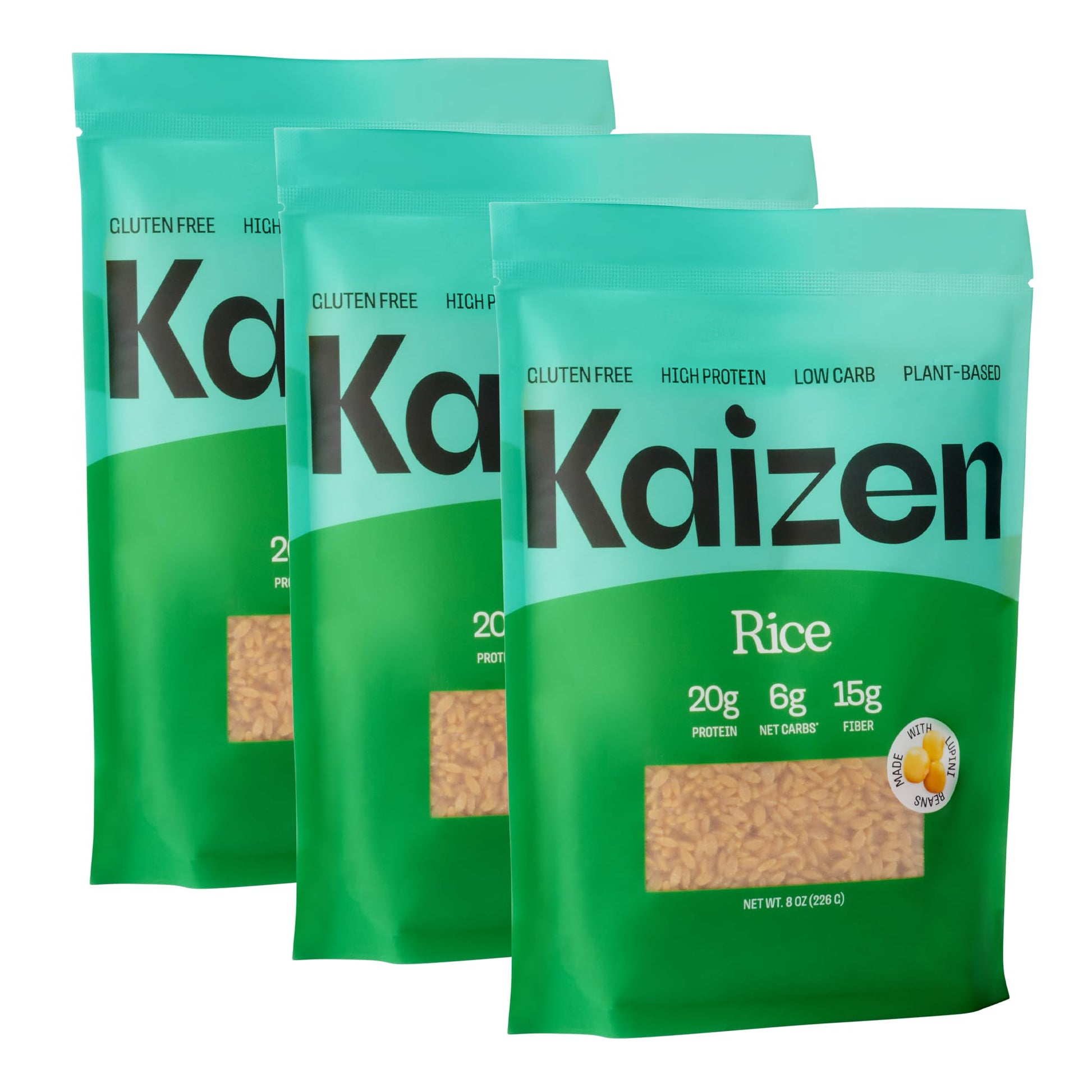 Kaizen Low Carb Keto Rice - Gluten-Free, High Protein (20G), Keto Friendly, Plant Based, Made With High Fiber Lupin Flour - 8 Ou