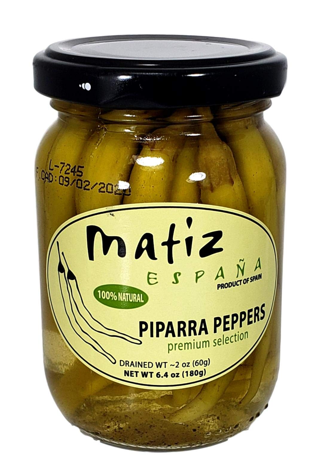 Matiz Piparras Spanish Green Pickled Peppers, 6.4 oz., Red Guindilla Peppers
