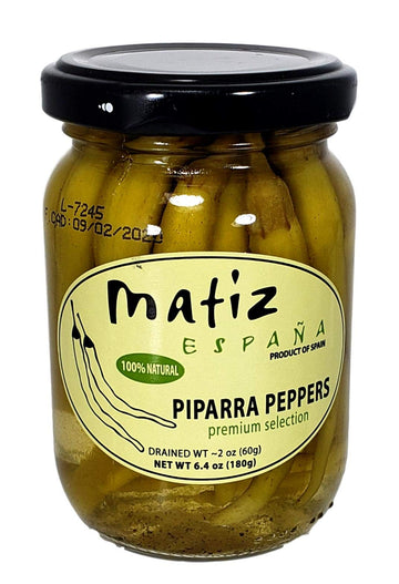 Matiz Piparras Spanish Green Pickled Peppers, 6.4 oz., Red Guindilla Peppers