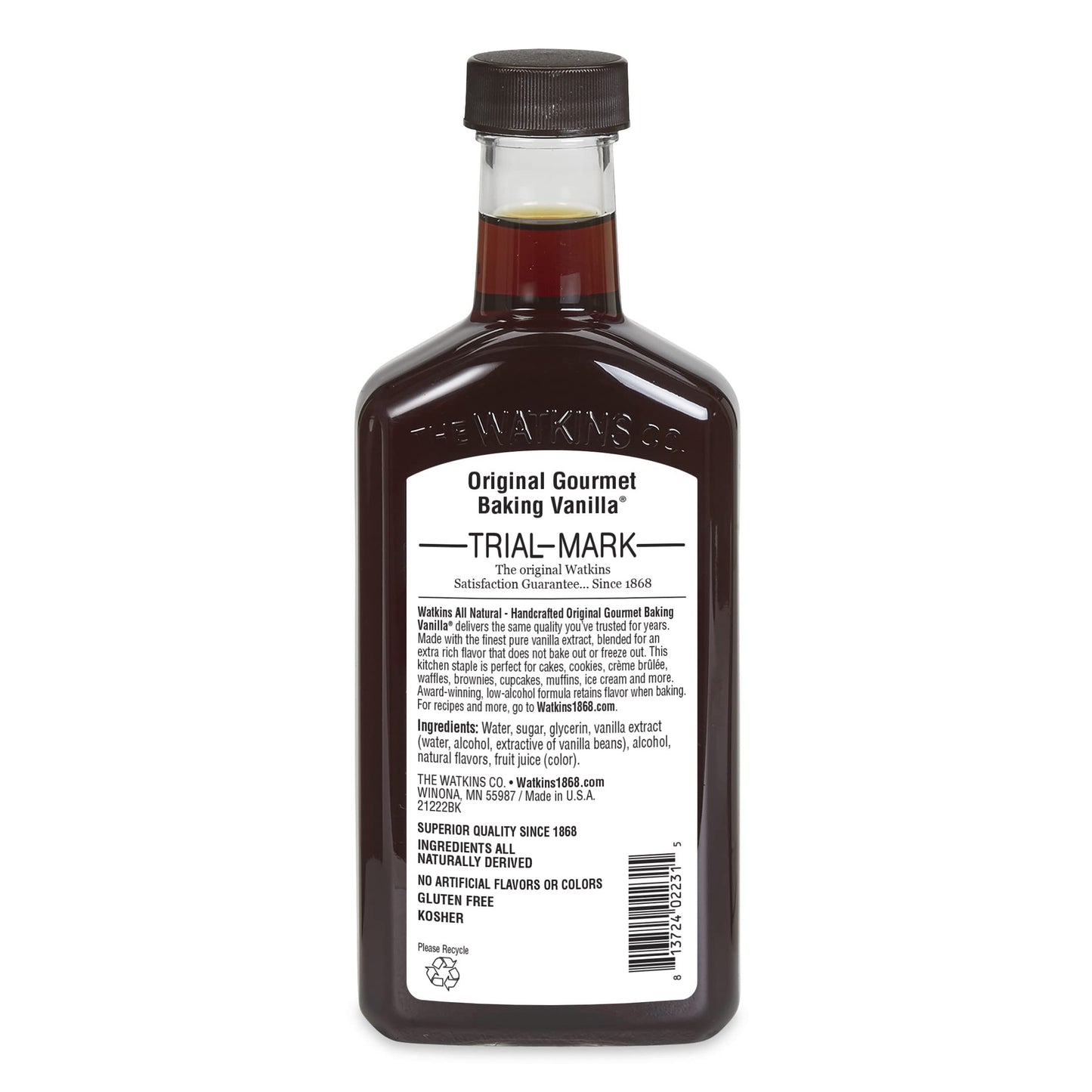 Watkins All Natural Original Gourmet Baking Vanilla, With Pure Vanilla Extract, 8 Fl Oz (Pack Of 6)