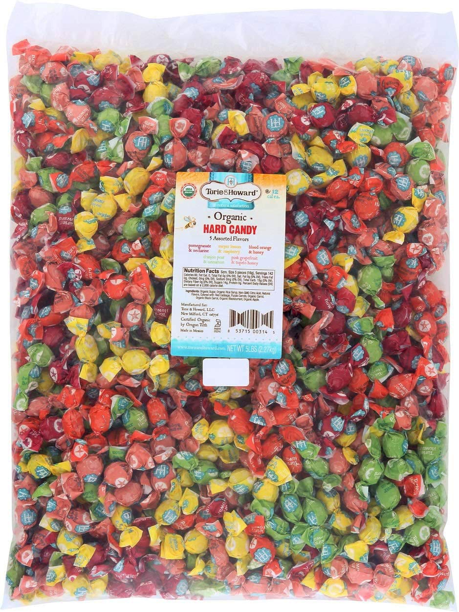 Torie and Howard Organic Hard Candy Bulk Candy, Five Assorted Flavors, 5 pound bag