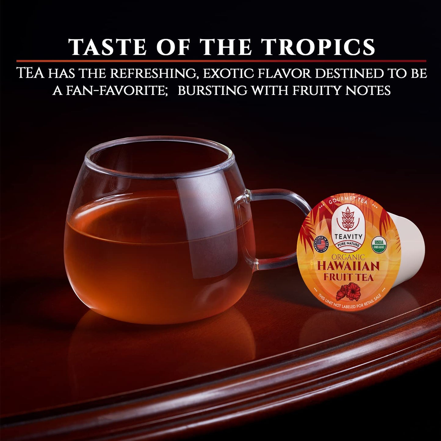 Organic Hibiscus Sabdariffa Tea Pods With Peach, Mango, & Passionfruit - Naturally Decaf Tea - Hawaiian Fruit Tea By Teavity (24