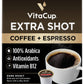 VitaCup Extra Shot Strong Coffee Pods  Bold & Intense Dark Roast w/Espresso Shot  High Caffeine  Vitamin B12  Antioxidants  Recyclable Single Serve Pod Compatible w/Keurig K-Cup malt-inspired  16ct