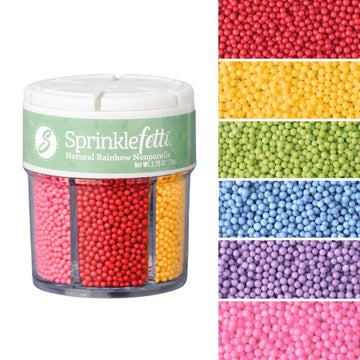Sweets Indeed Dye Free Sprinkles 6 cell Edible Mix Nonpariels Perfect for Cake Decorations Baking Ice Cream Cookies Cupcake Topp
