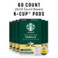 Starbucks K-Cup Coffee Pods, Vanilla Flavor, 100% Arabica, 60 Pods (6 Boxes), 10 Count per Box