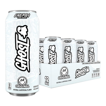 GHOST Energy Drink - 12-Pack  Original  16oz - Energy & Focus & No Artificial Colors - 200mg of Natural Caffeine  L-Carnitine & Taurine - Gluten-Free & Vegan