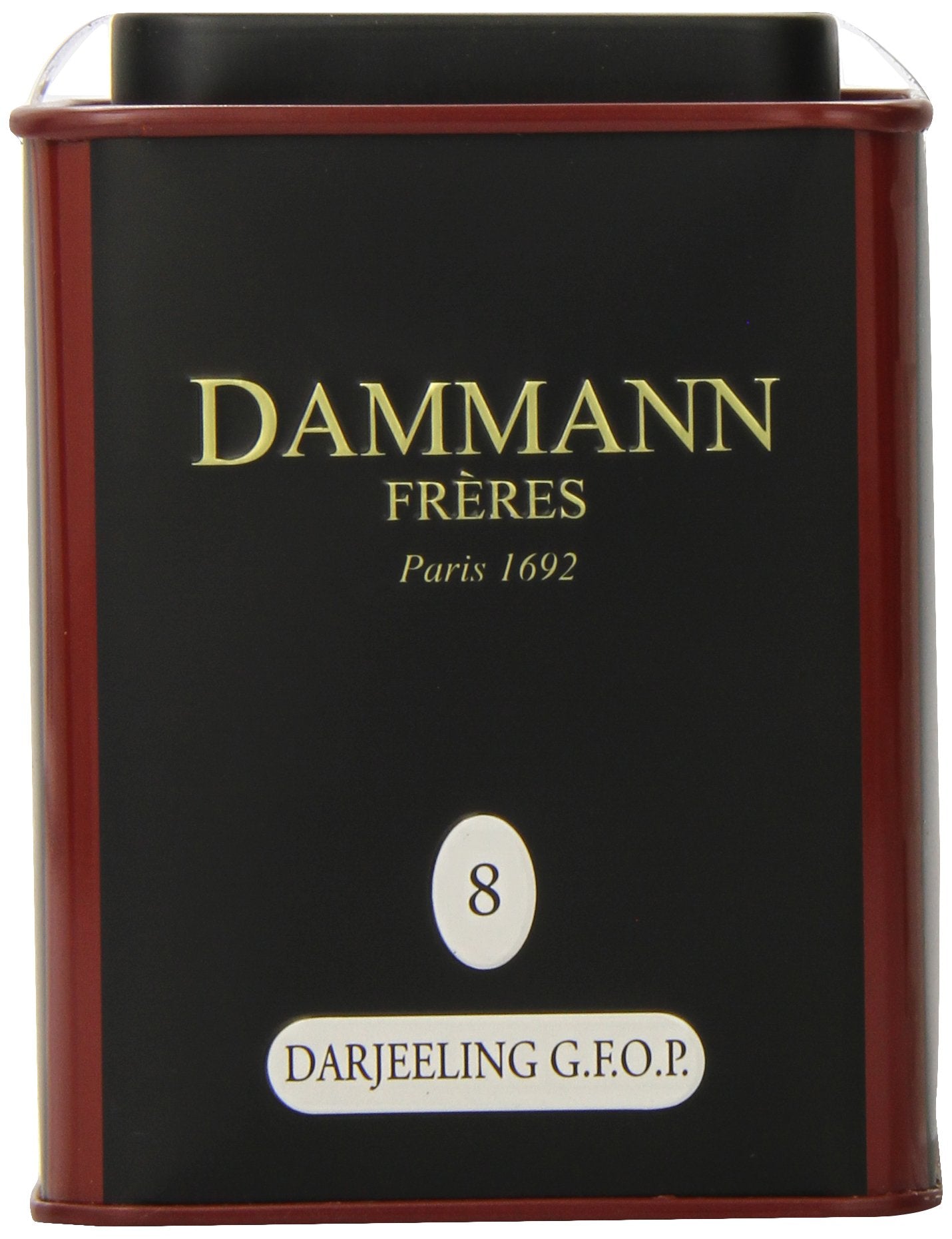 Dammann Freres Loose Leaf Black Tea, Peach & Almond Flavors, 3.5 Ounce Tin