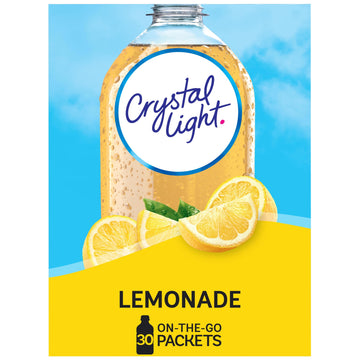 Crystal Light Lemonade Naturally Flavored with other natural flavor Powdered Drink Mix, 120 ct Pack, 4 Boxes of 30 On-the-Go-Pac