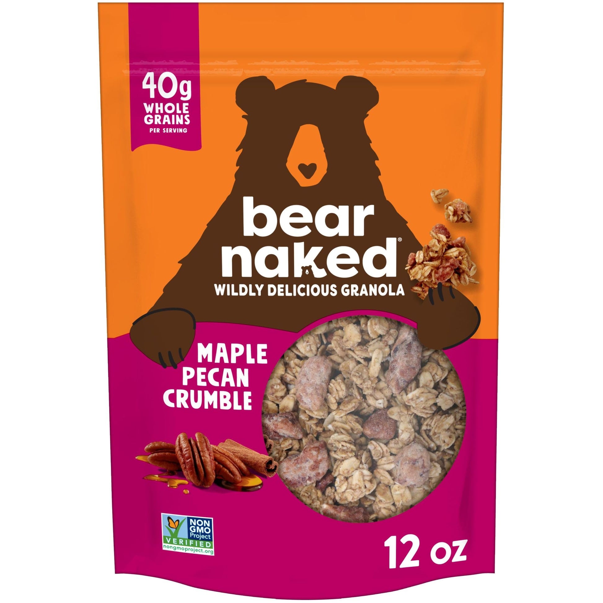 Bear Naked Granola, Maple Pecan, Non-GMO Project Verified and Kosher Dairy, 12oz Bag