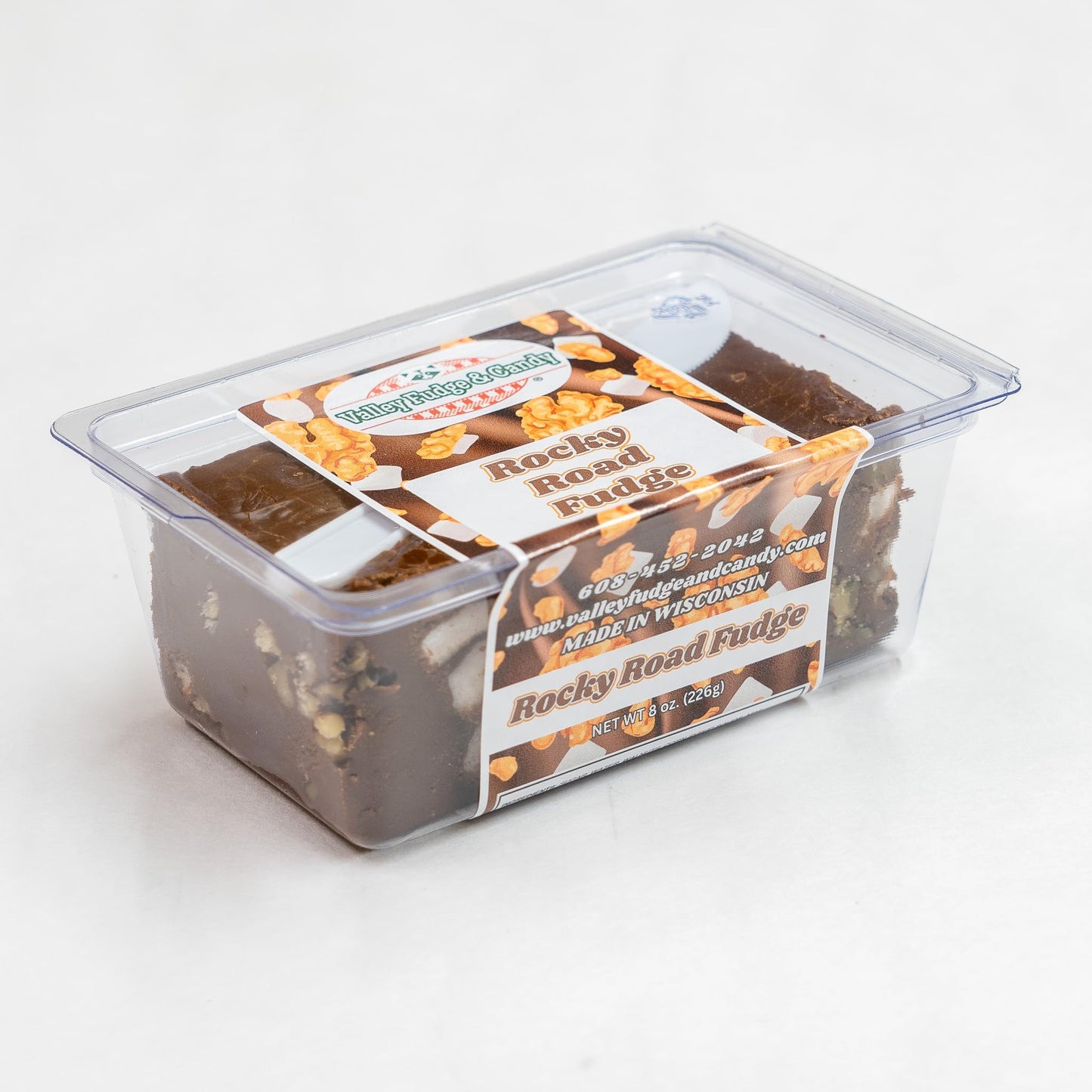 Valley Fudge Rocky Road Chocolate Artisan Fudge One Pound Package Gourmet Candy