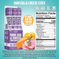 Wicked Cutz Ham Egg and Cheese Stick  12g Protein Per Gluten Free Breakfast Stick  USA Made High Protein Carnivore Snacks  Breakfast Meat Sticks (12 Sticks)